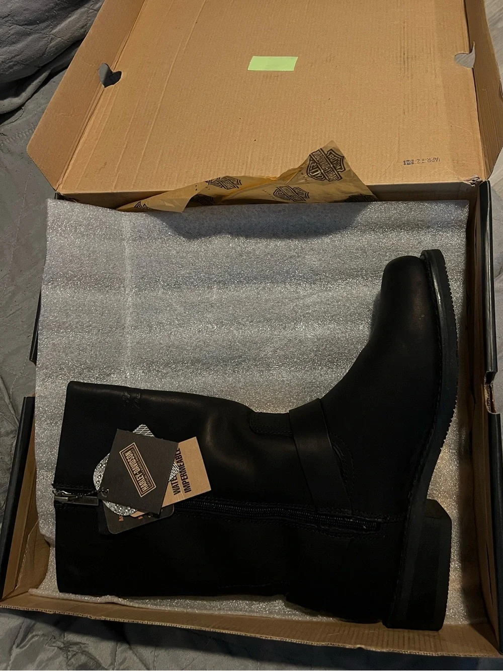 Harley-Davidson Black Leather Harness Moto Boots